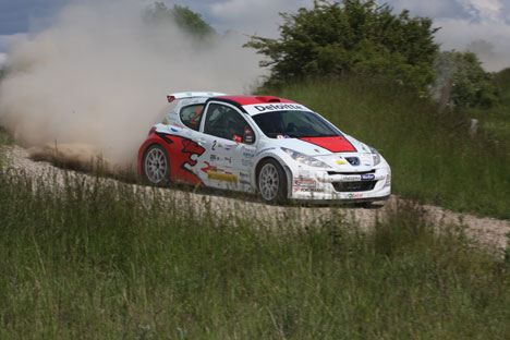 Karl-Åge Jensen og Hans Marx blev nummer tre i Danboring Rally efter at have sat hurtigste tid på tre af de 14 hastighedsprøver.